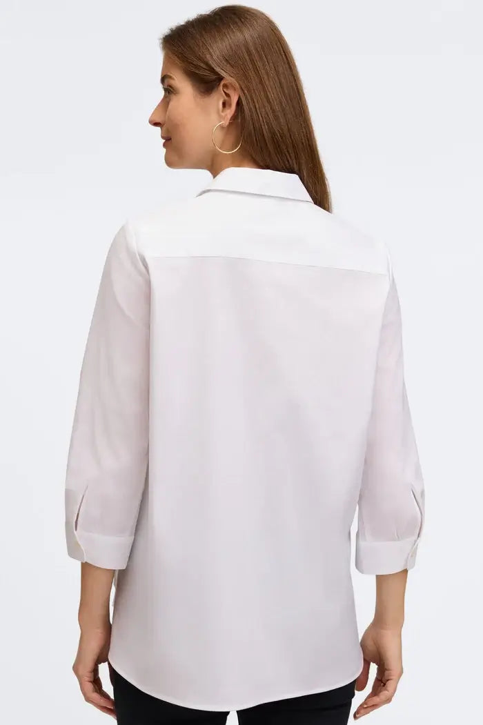 Foxcroft Juliet No Iron Stretch Cotton Shirt in White