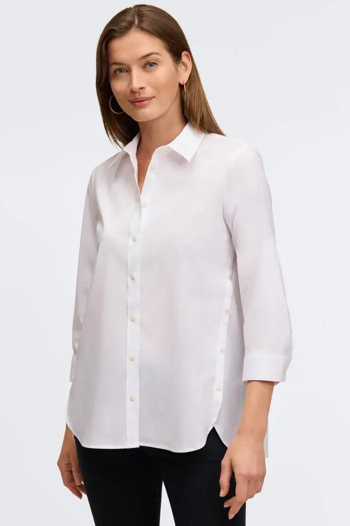 Foxcroft Juliet No Iron Stretch Cotton Shirt in White