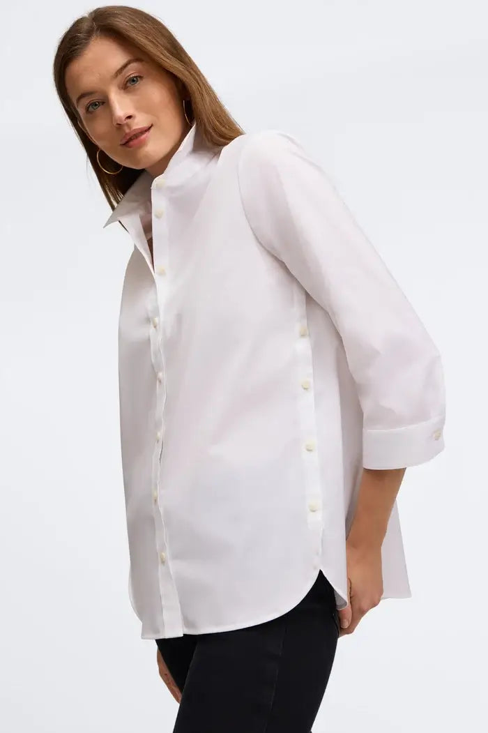 Foxcroft Juliet No Iron Stretch Cotton Shirt in White