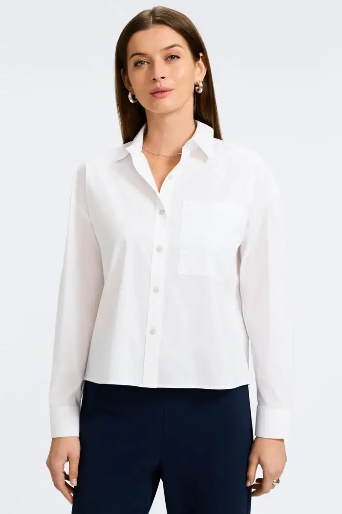 Foxcroft Marina No-Iron Stretch Cotton Long Sleeve Shirt