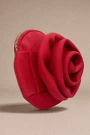 Red Neoprene Rose Shaped Clutch Bag