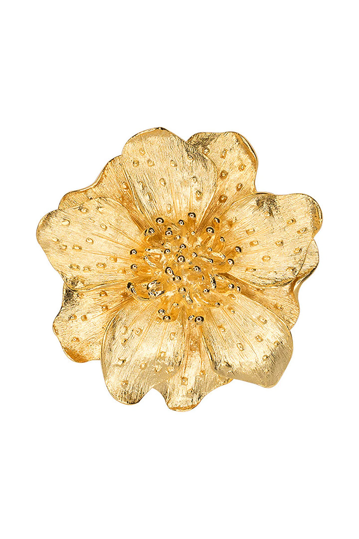 Kenneth Jay Lane Gold Dogwood Flower Pin