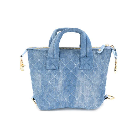 Mini Quilted Bag in Denim - Mildred Hoit