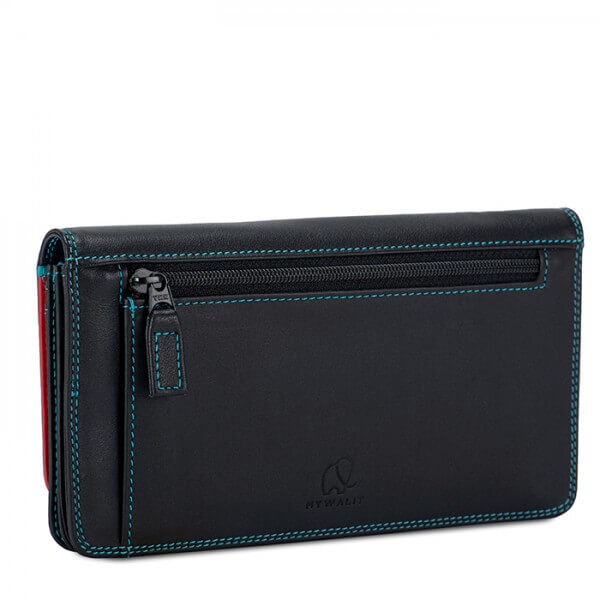 Medium Snap Wallet in Black Pace - Mildred Hoit