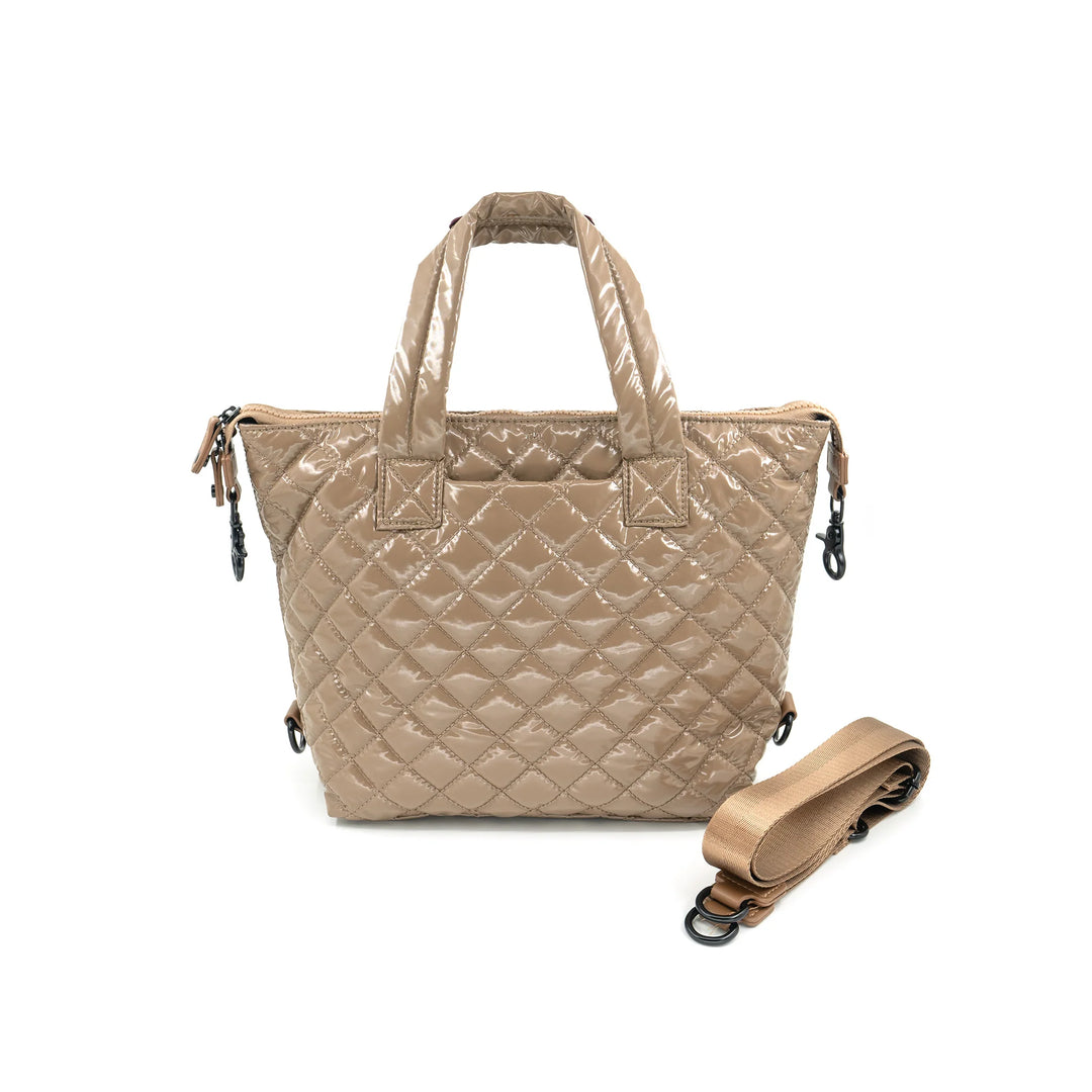 Small Quilted Bag in Mocha Patent