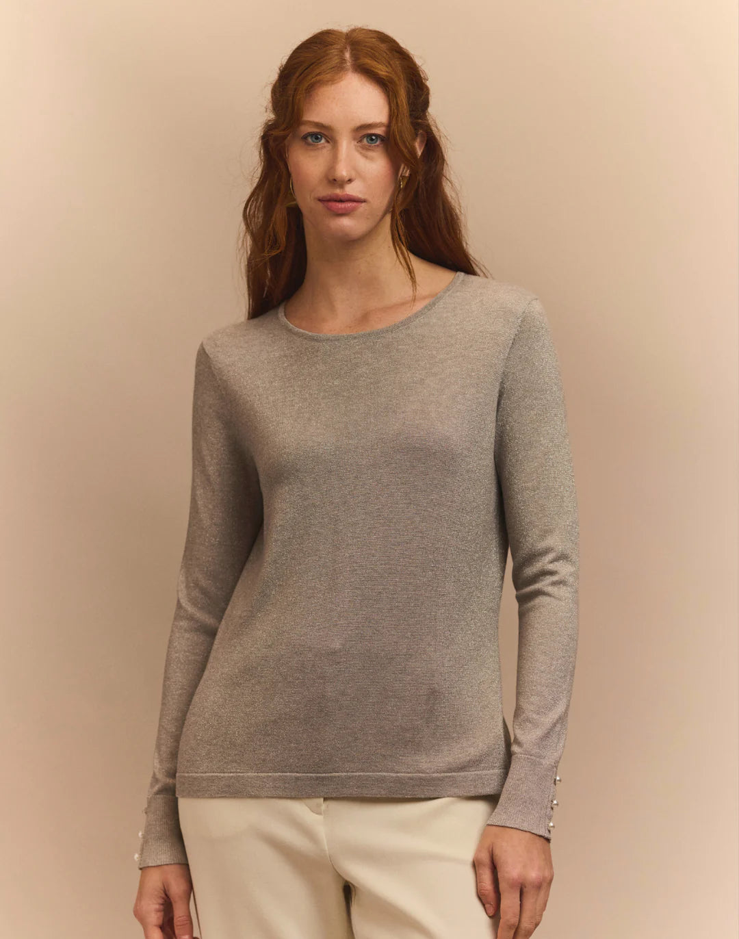 Margarita Long Sleeve in Silver Lurex