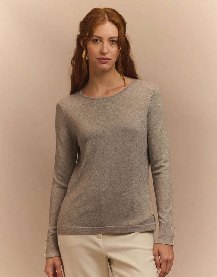 Margarita Long Sleeve in Silver Lurex