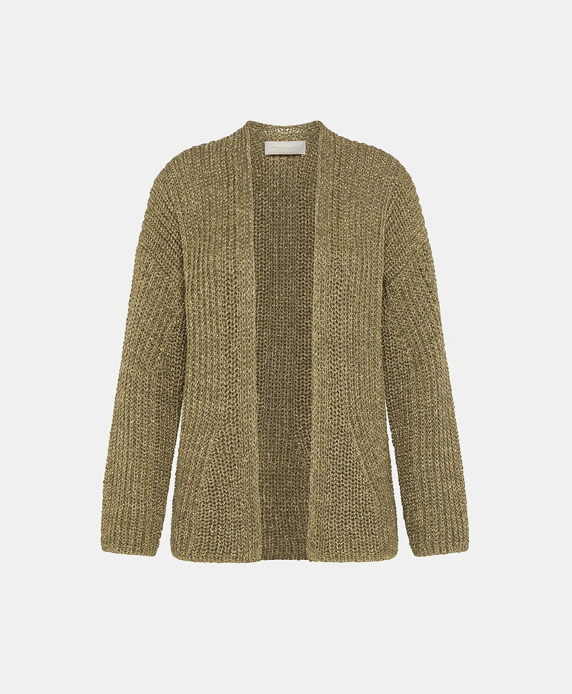 Momoni Aiwe Cardigan in Corn Cob Stitch Verde