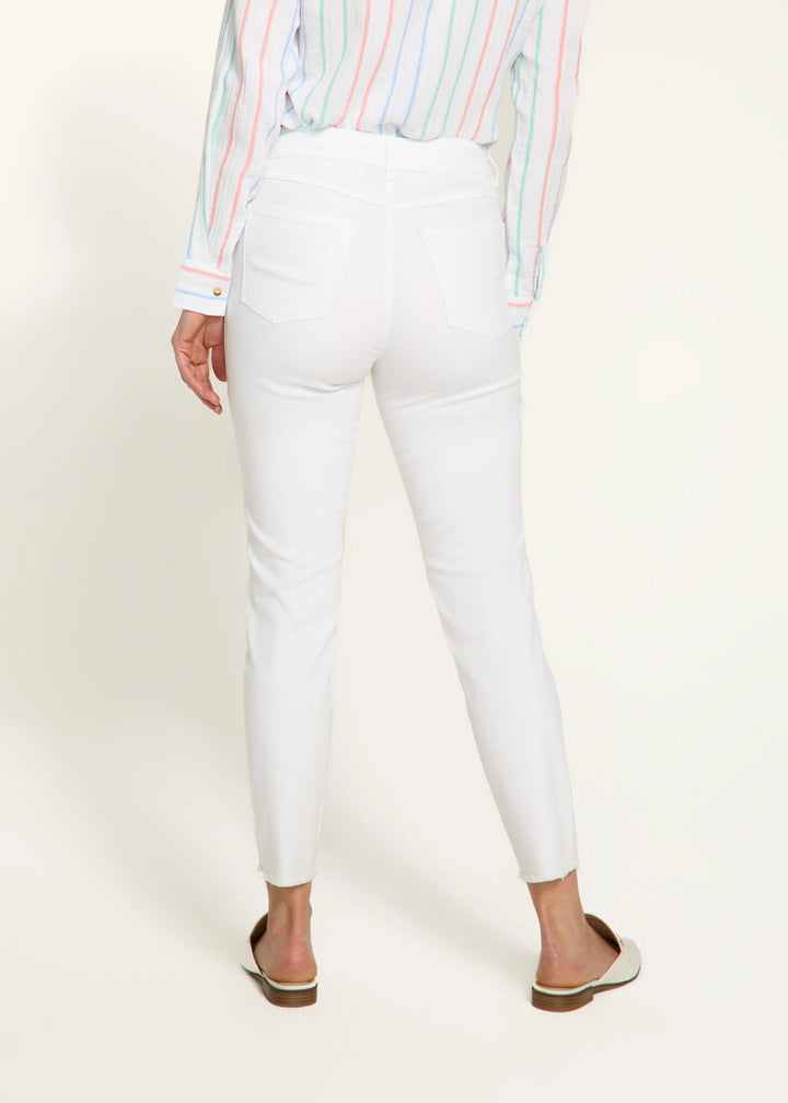 Olivia Slim Ankle Pant in White - Mildred Hoit