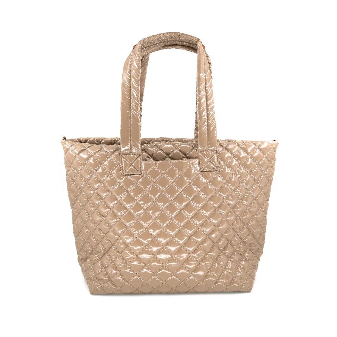 Large Quilted Bag in Mocha Patent