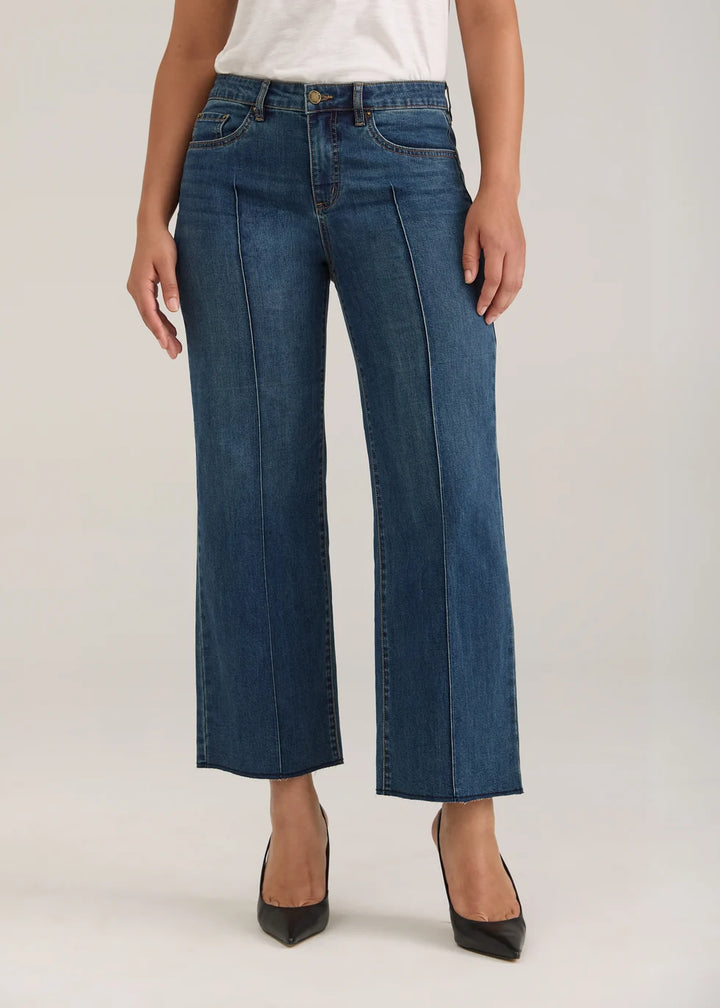 Olivia Wide Leg Ankle Pant in Dark Wash