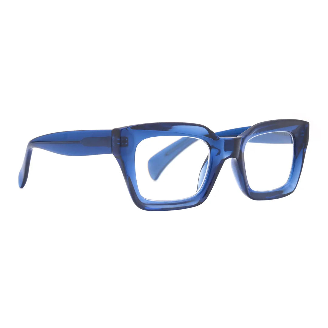 Sophie Blue Light Readers in Transparent Blue - Mildred Hoit