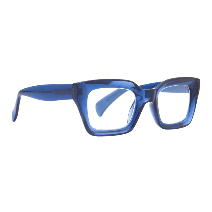 Sophie Blue Light Readers in Transparent Blue - Mildred Hoit