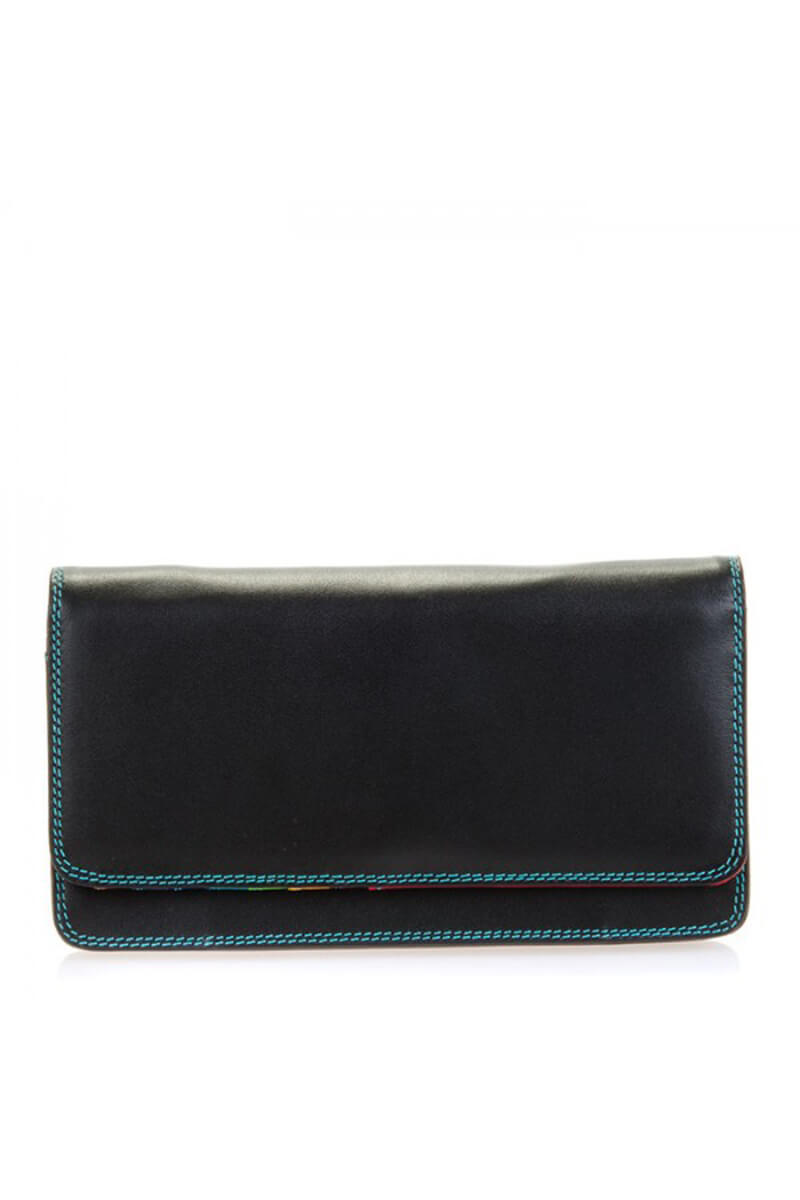 Medium Snap Wallet in Black Pace - Mildred Hoit