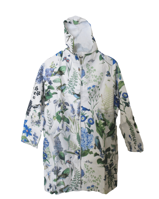 Floral Raincoat in Moody Blues - Mildred Hoit