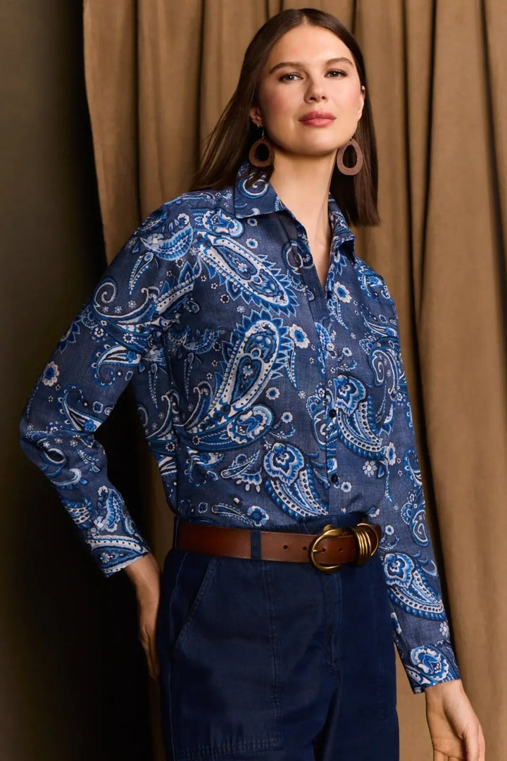 Foxcroft Hampton Shirt in Blue Multi