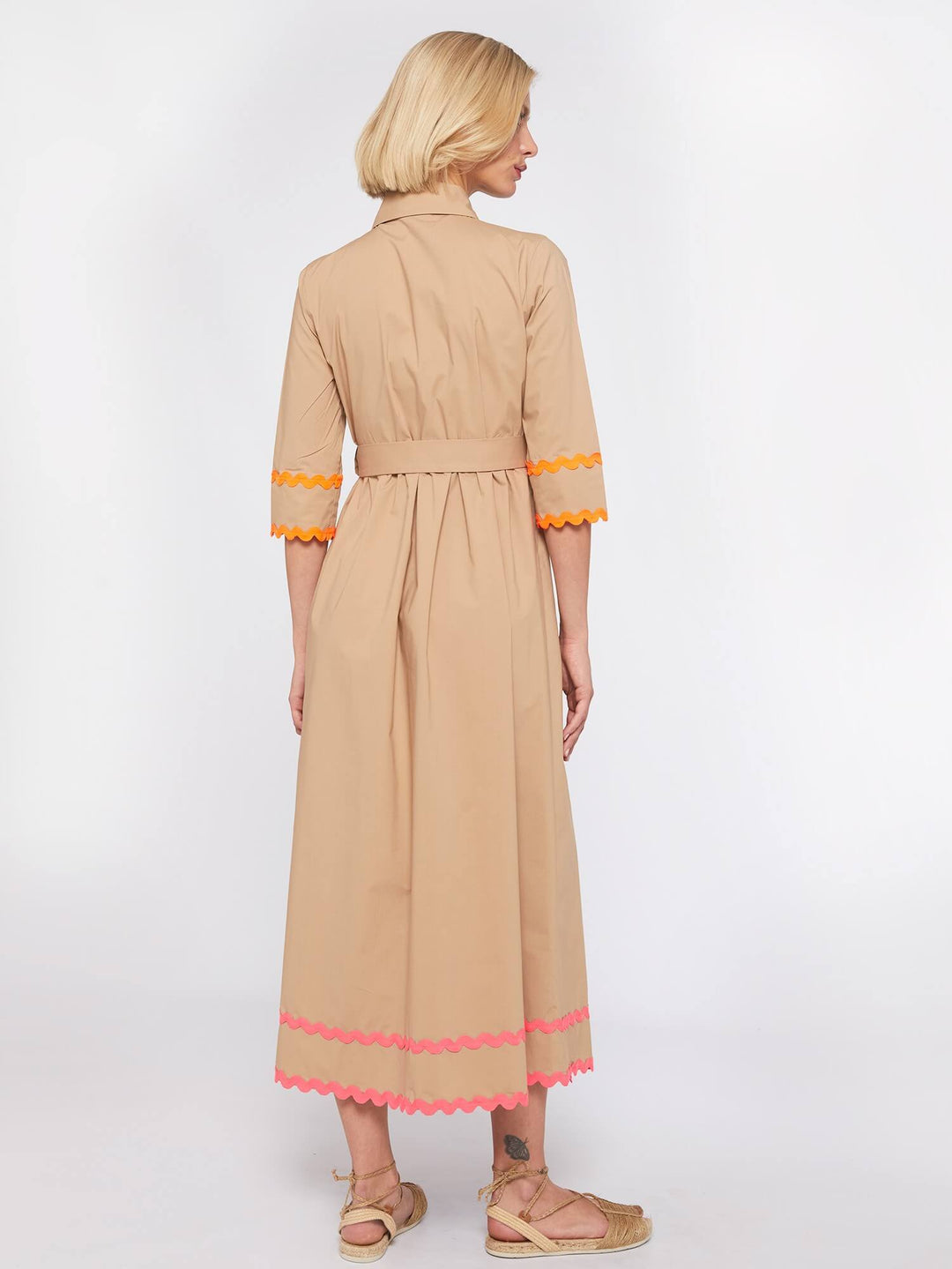 Natalia Beige Poplin Dress - Mildred Hoit