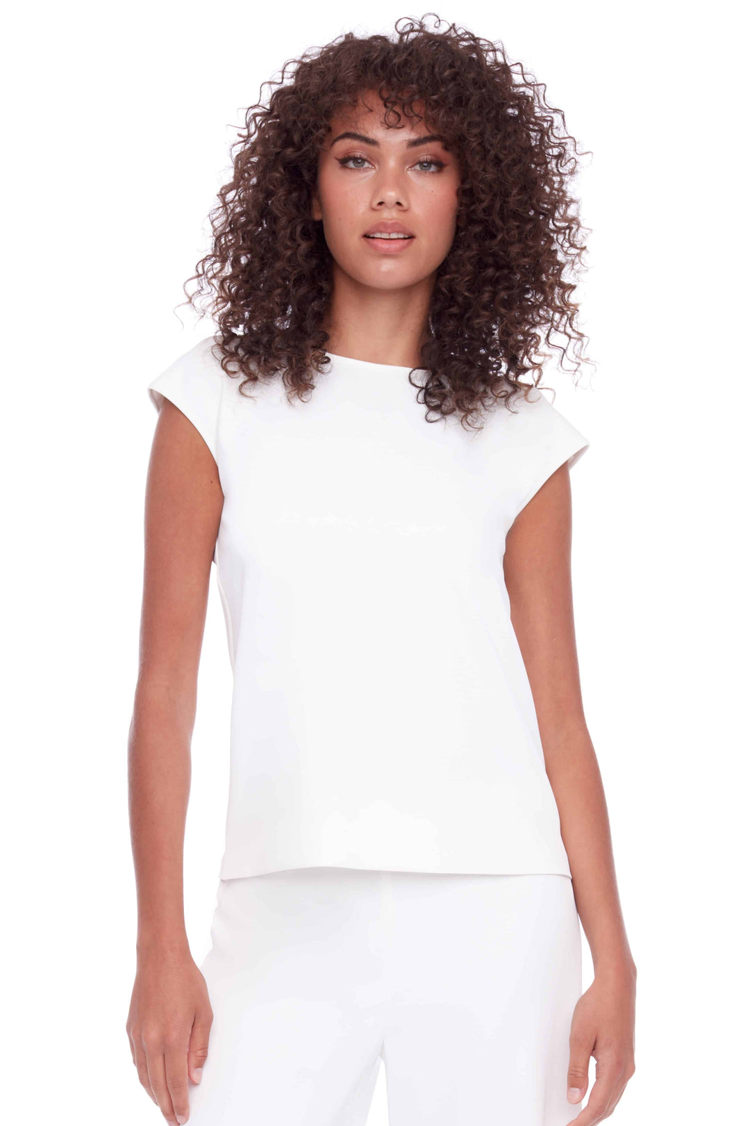Up! Silk Cap Sleeve Top in Cream - Mildred Hoit