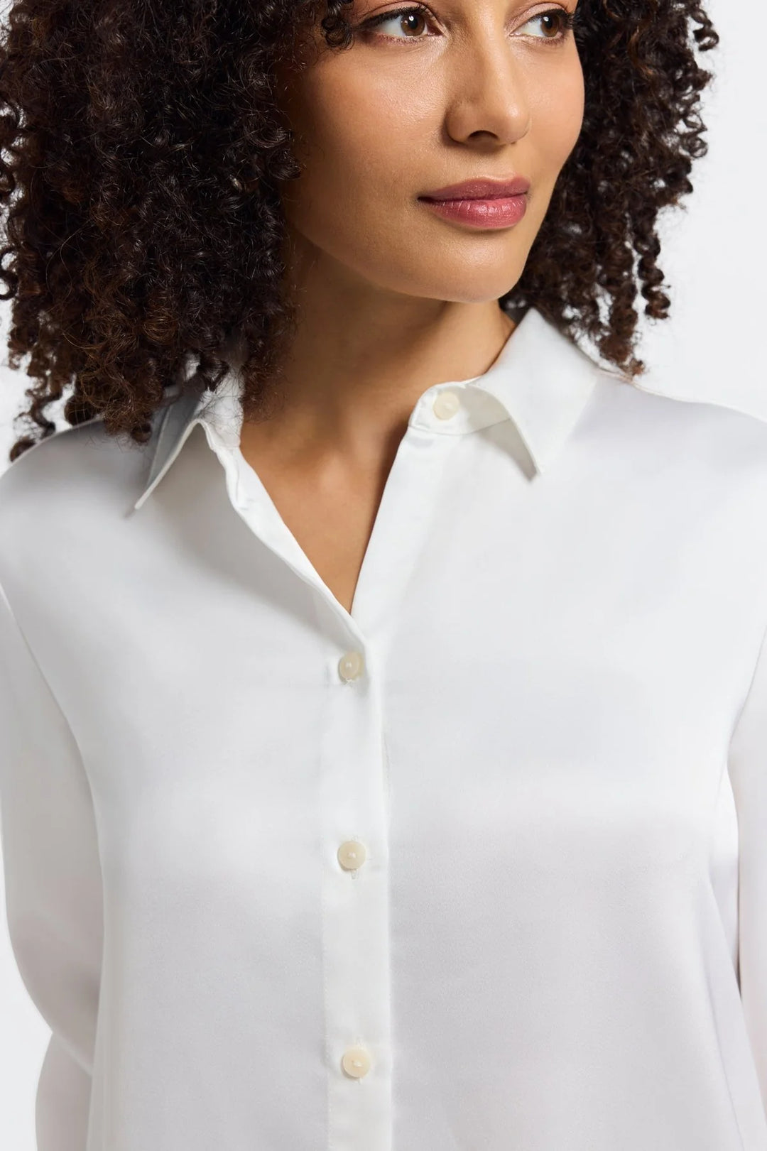 Foxcroft Bianca Beyond Silk Shirt in Ecru
