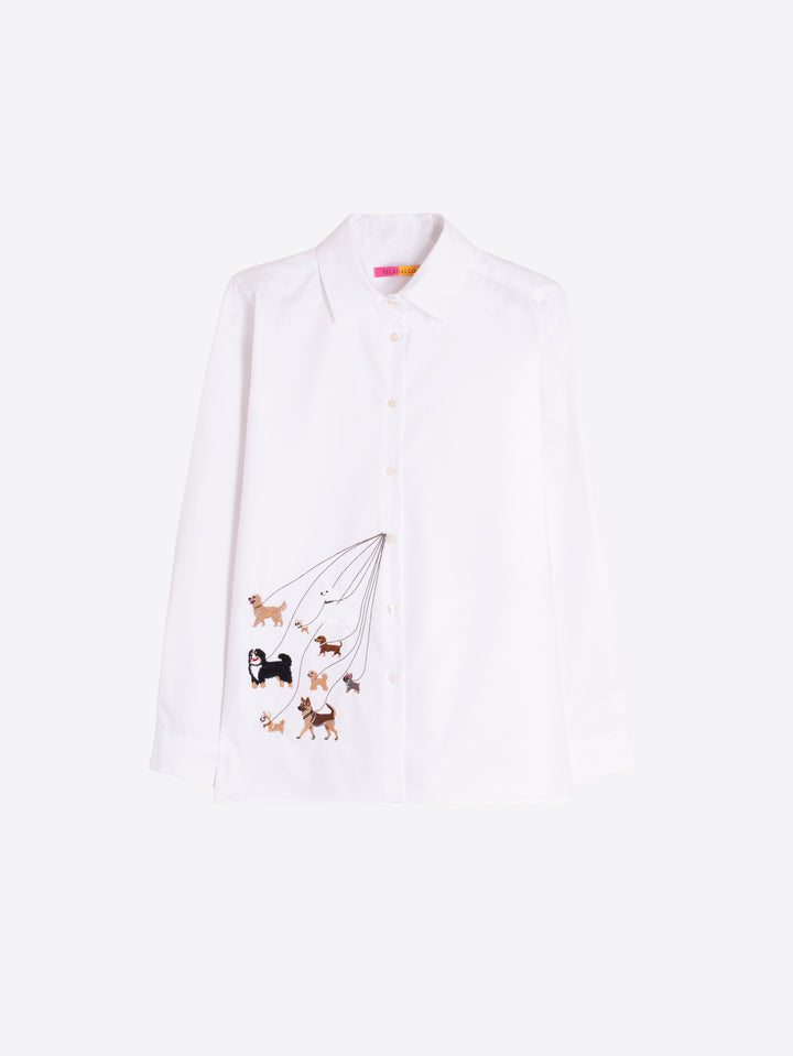 Vilagallo White Shirt with Dog Illustration - Mildred Hoit