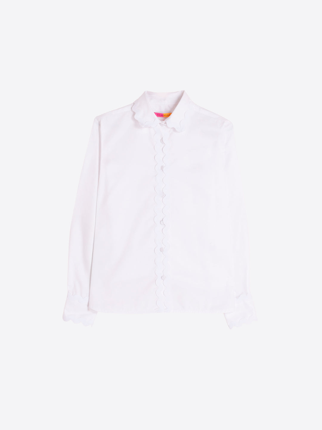 Vilagallo White Wave-Edge Shirt - Mildred Hoit