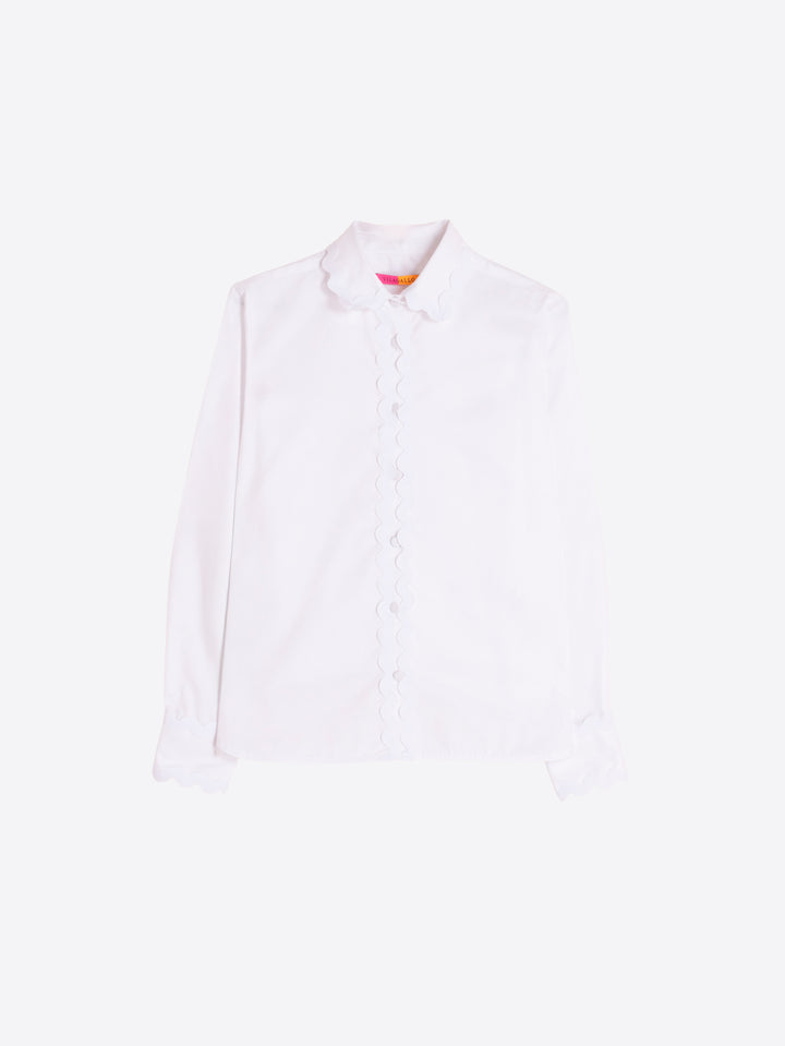 Vilagallo White Wave-Edge Shirt - Mildred Hoit