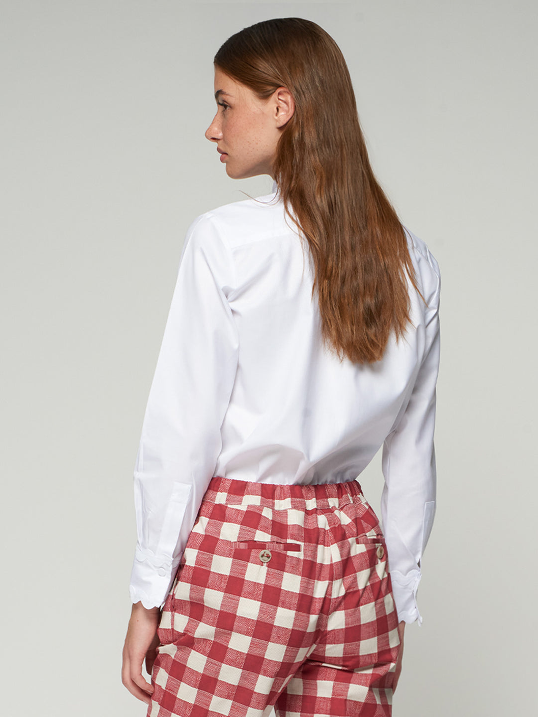 Vilagallo White Wave-Edge Shirt - Mildred Hoit