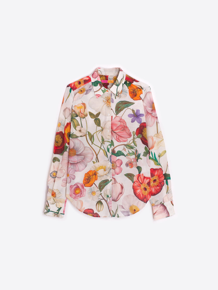 Vilagallo Illustrated Floral Print Shirt - Mildred Hoit