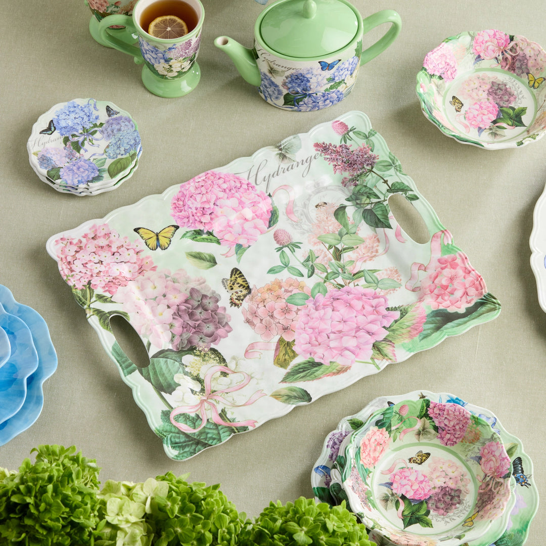 Garden Path Melamine Rectangular Platter with Handles - Mildred Hoit