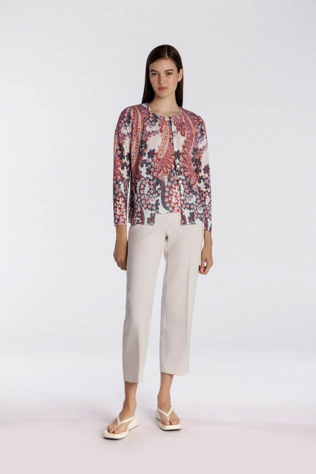 Paisley Printed Twinset in Coral - Mildred Hoit