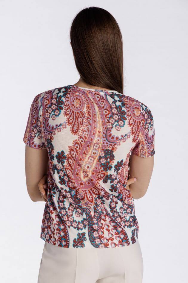 Paisley Printed Twinset in Coral - Mildred Hoit