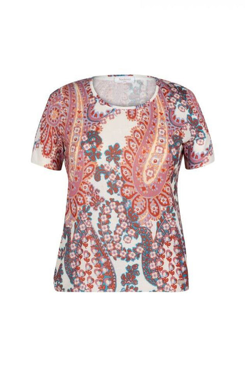 Paisley Printed Twinset in Coral