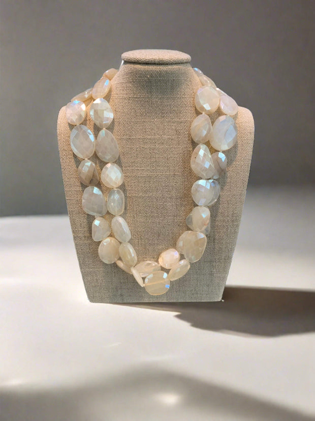 Clara Williams Coated Faceted Moonstone Necklace