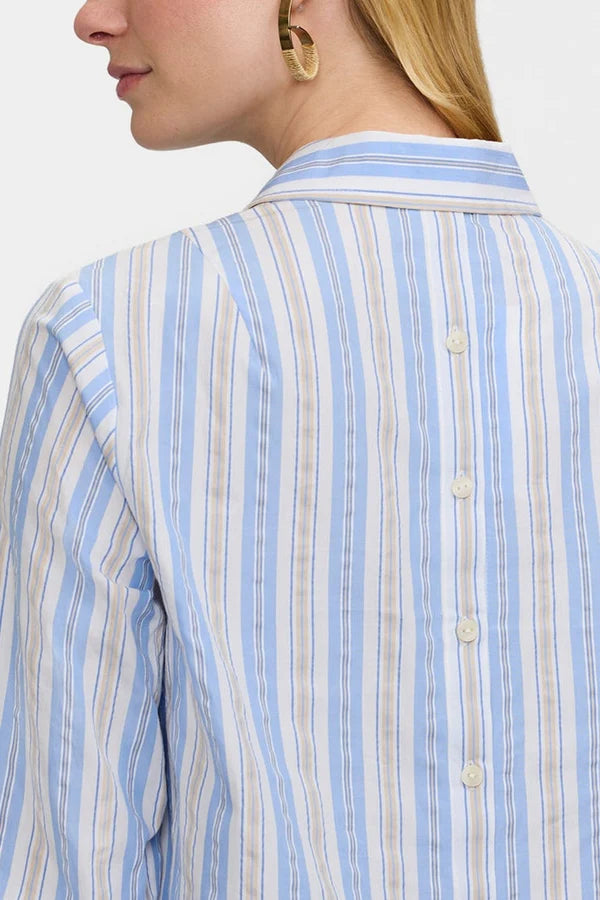 Foxcroft Therese Multi Seersucker 3/4 Sleeve Popover Shirt - Mildred Hoit