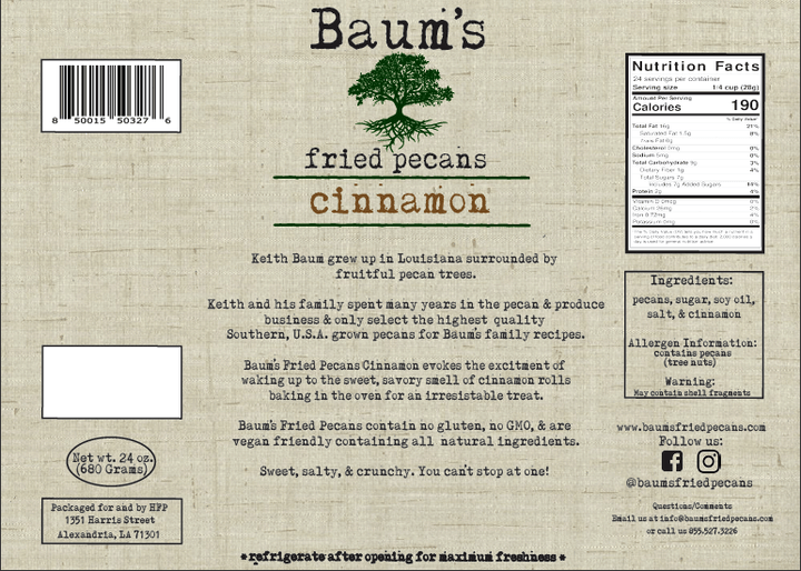 Baum's Fried Cinnamon Pecans - Mildred Hoit