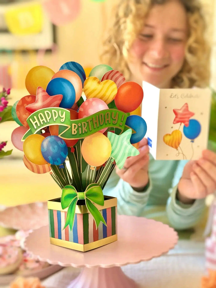 Classic Birthday Balloons Pop-Up Card