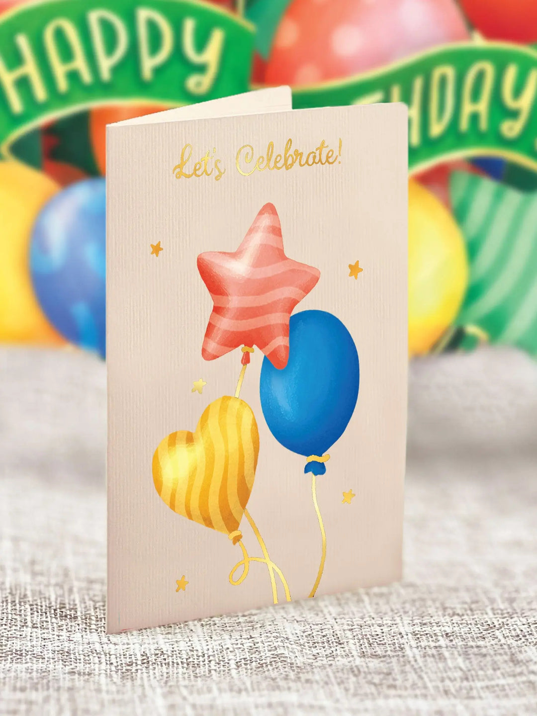 Classic Birthday Balloons Pop-Up Card
