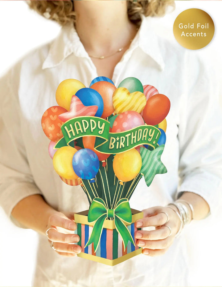 Classic Birthday Balloons Pop-Up Card