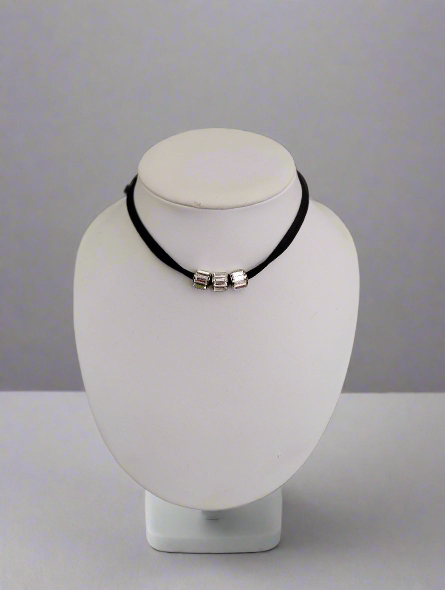 Kenneth Jay Lane Black and Crystal Necklace - Mildred Hoit