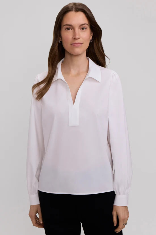 Foxcroft Alix Long Sleeve Shirt in White
