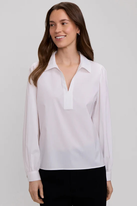 Foxcroft Alix Long Sleeve Shirt in White