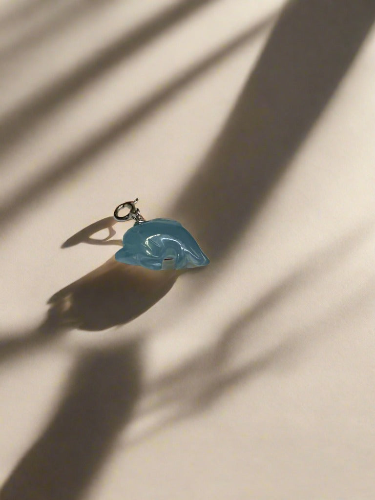 Aquamarine Dolphin Pendant - Mildred Hoit