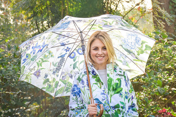 Floral Umbrella in Moody Blues - Mildred Hoit