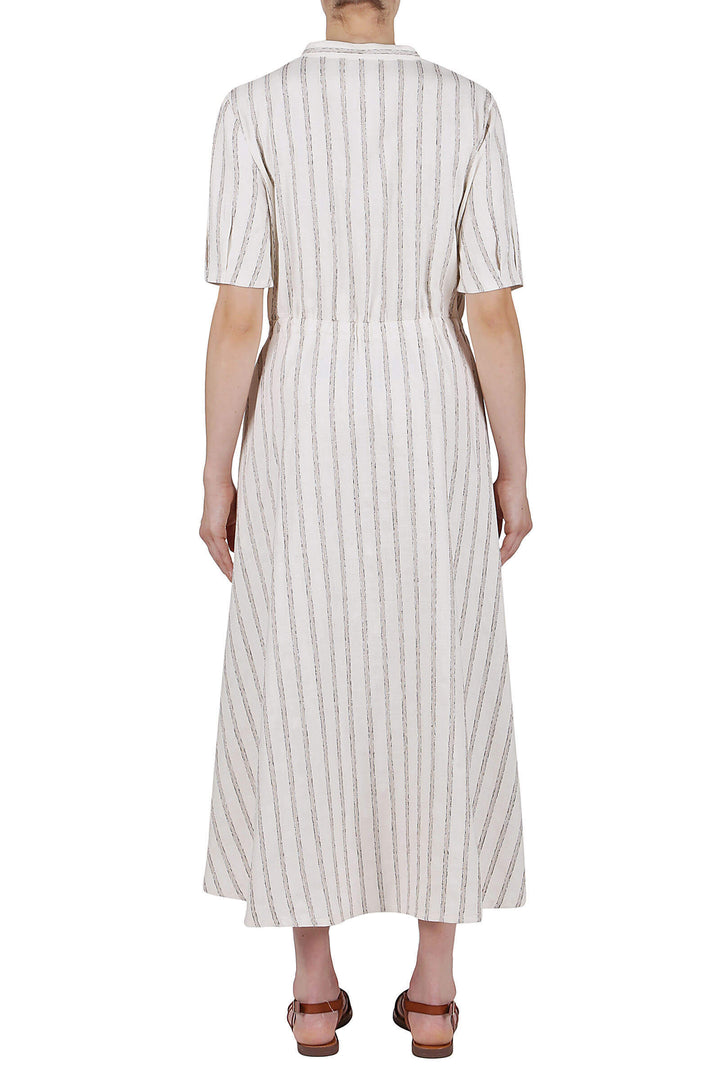 Purotatto Striped Drawstring Dress - Mildred Hoit