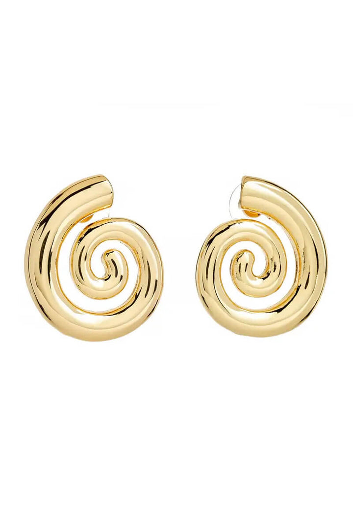 Kenneth Jay Lane Polished Gold Swirl Post Earrings