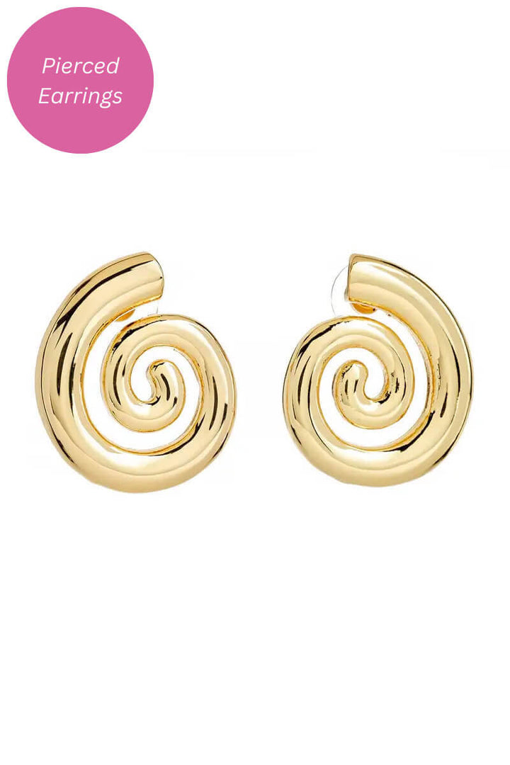 Kenneth Jay Lane Polished Gold Swirl Post Earrings