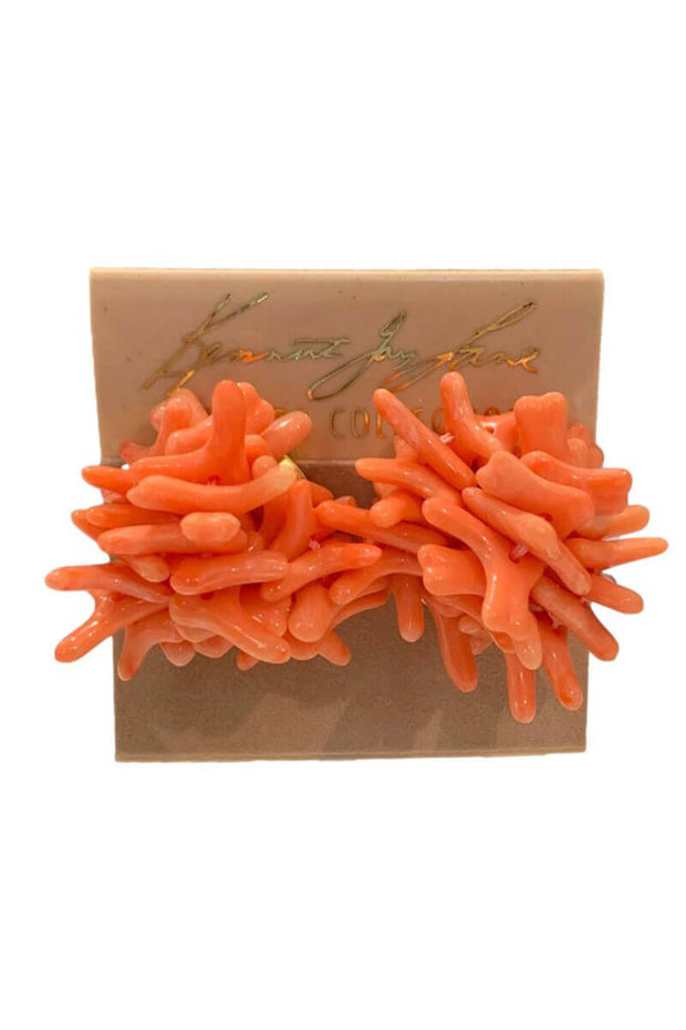 Kenneth Jay Lane Coral Cluster Earring available at Mildred Hoit in Palm Beach.