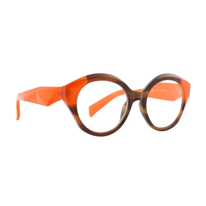 Avery Blue Light Readers in Brown & Orange - Mildred Hoit