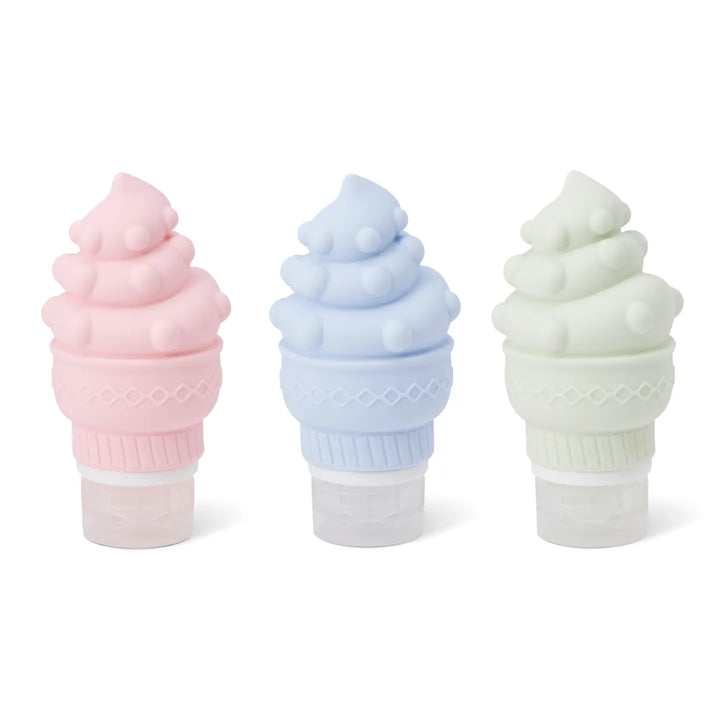 Silicone Ice Cream Travel Bottles - 3 Piece Set