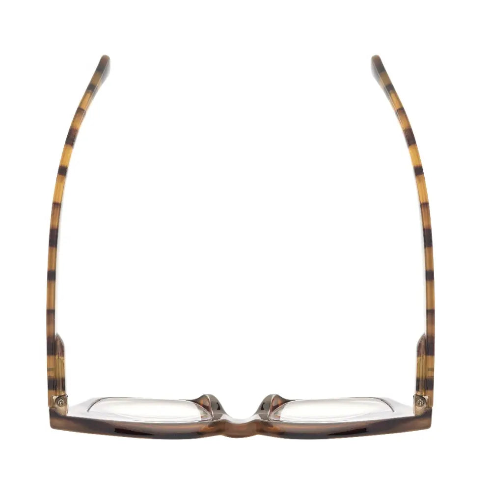 Fiona Blue Light Readers in Striped Brown - Mildred Hoit